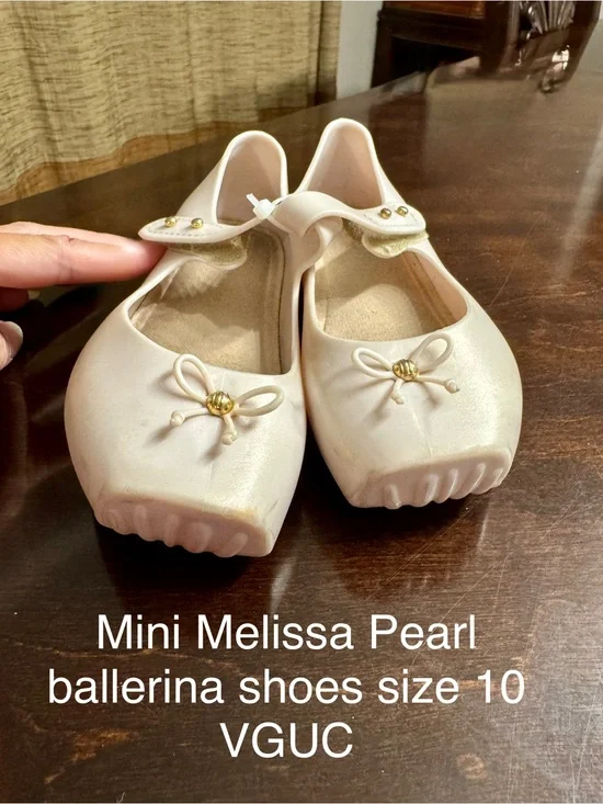 Mini Melissa Pearl Pink Mary Jane Ballerina Shoes