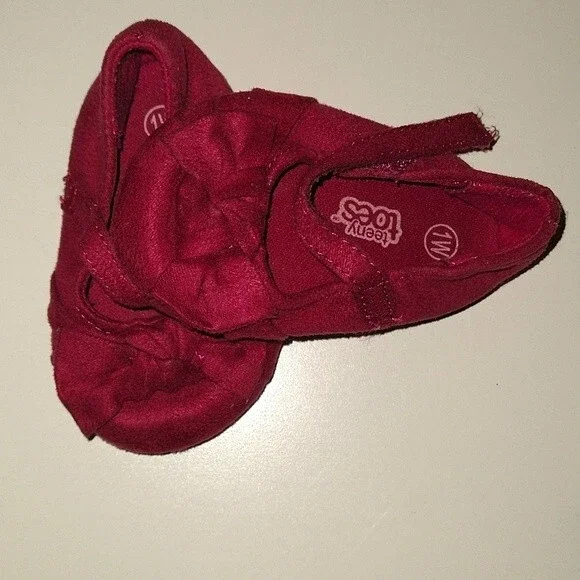 Teeny Toes Pink Mary Jane Bow Flats Sz 1W