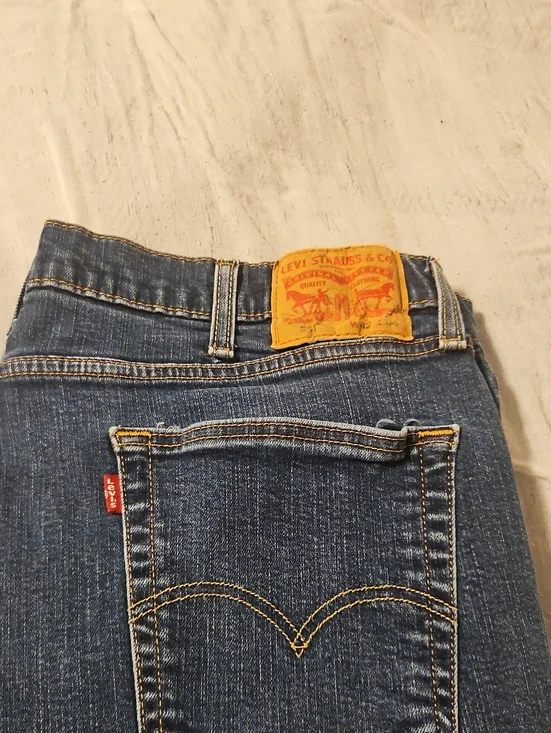 Levi's Dark Blue Denim Jeans with Tan Patch