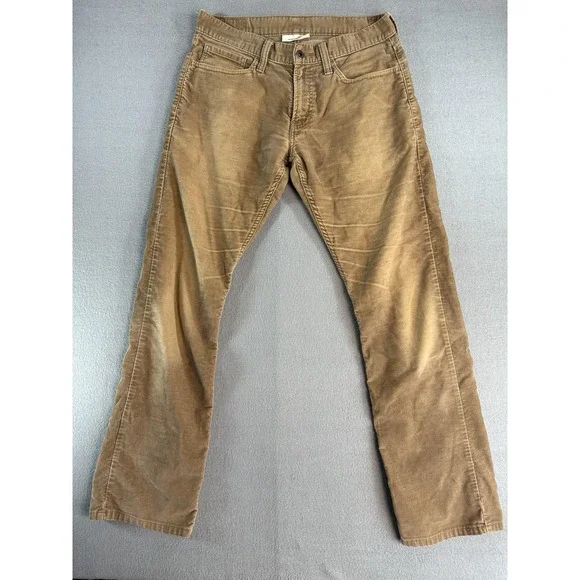 Levi's 514 Pants Mens 32x32 Brown Slim Straight Corduroy Khakis Casual 5-Pocket