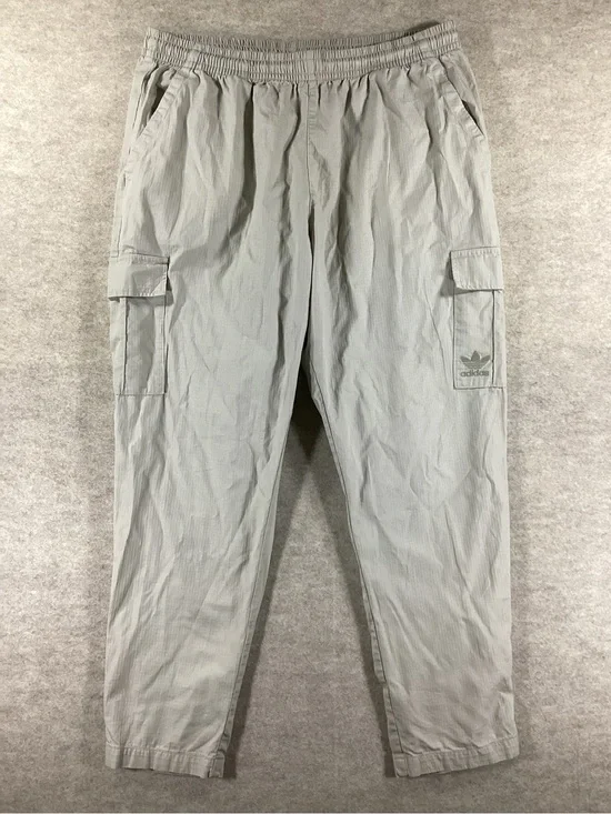 adidas Men’s Light Gray Trefoil Stone Khaki Pants