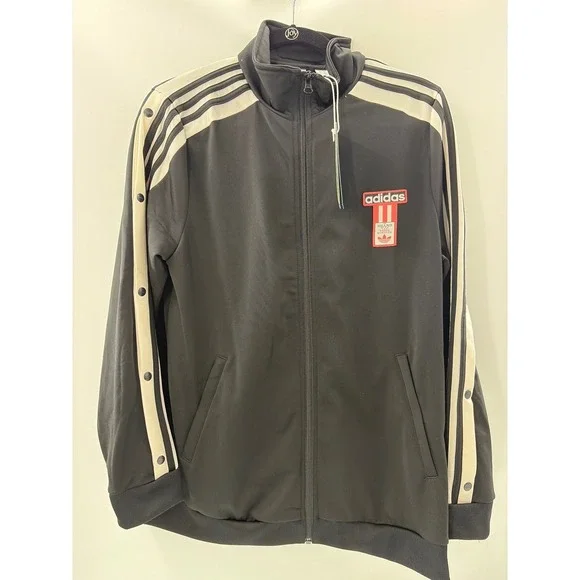 Adidas Originals Adicolor Snap Sleeve Track Jacket Black White Mens Large NWT