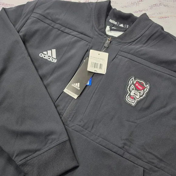 Adidas Urban Bomber Jacket Mens XL Black NWT NC State Wolfpack Aeroready