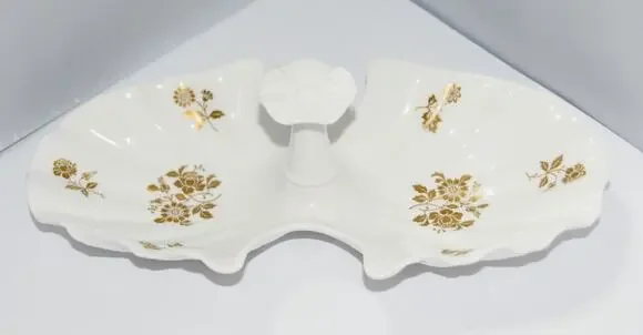 SPODE England Porcelain Bone China Double Shell Relish/Oyster/Trinket Dish