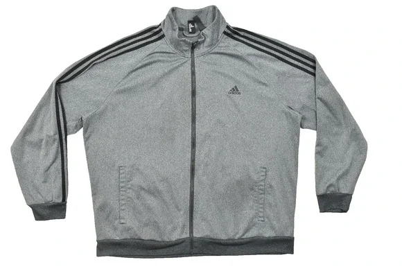 Adidas Activewear jacket men's size 2XL Full Zip Long Sleeve 3 Striped Soccer