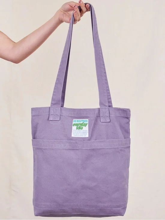 Everyday Tote Bag - Lavender faded grape Canvas Shoulder Tote