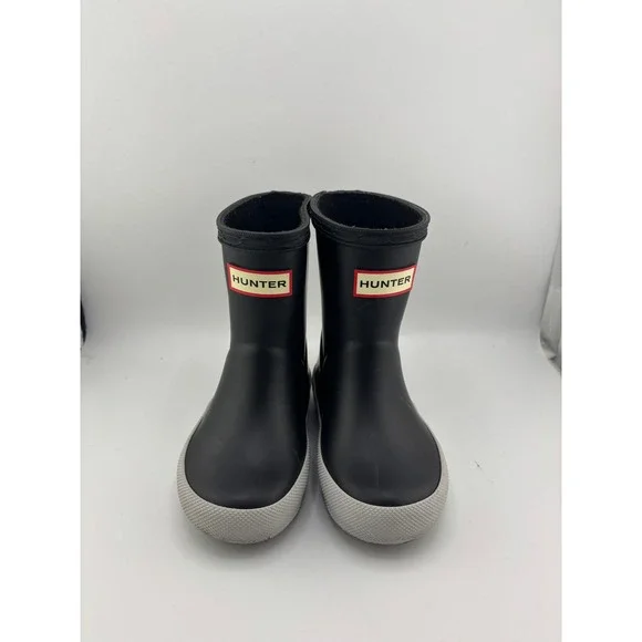 Hunter Kids First Classic Rain Boots Black Matte Waterproof Toddler Size 5