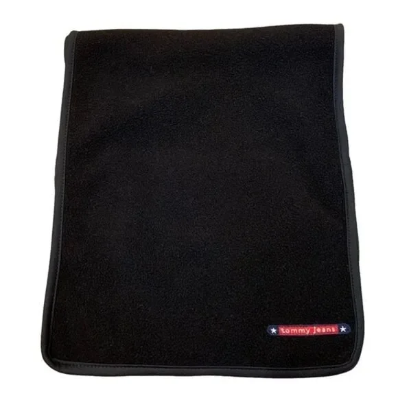 Vintage 2000 Tommy‎ Hilfiger Tommy Jeans Black Fleece Winter Scarf