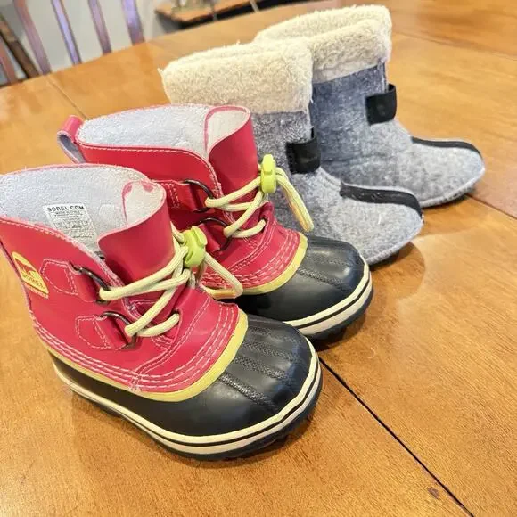 Sorel Yoot Pac Girls 9 Winter Snow Duck Boot Leather‎ Pink Waterproof Sherpa