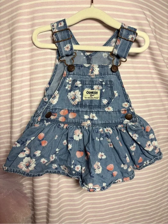 OshKosh B'gosh Denim Floral Overall Dress