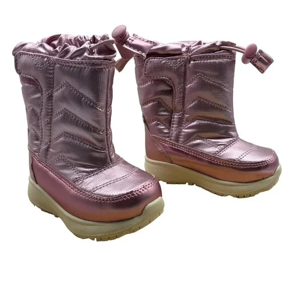 Cat & Jack Himani Snow Boots Toddler 6 Pink Metallic Thermolite Faux Fur NWT NEW
