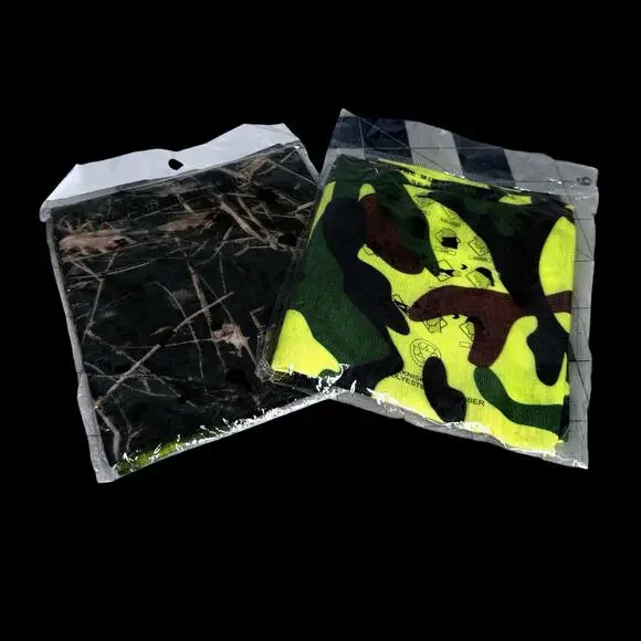 Scarf Neck Gaiter Face Cover Neckerchief Camo Hunting Hiking Lot Of 2 Headwear
