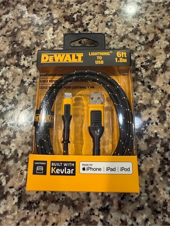 6ft Black & Yellow Lightning to USB Cable - Built with Kevlar