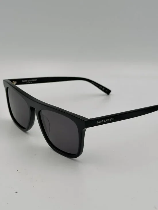Saint Laurent SL 586 001 Black Grey Sunglasses Men 56mm w/ Case