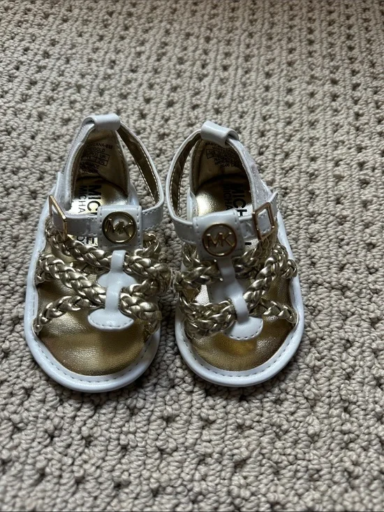 Michael Kors Gold Braided Baby Sandals