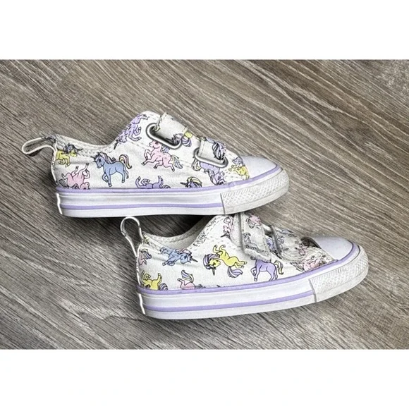 Converse All Star Toddler Girls Low Top Shoes‎ Sneakers Unicorn Pastel Size 7