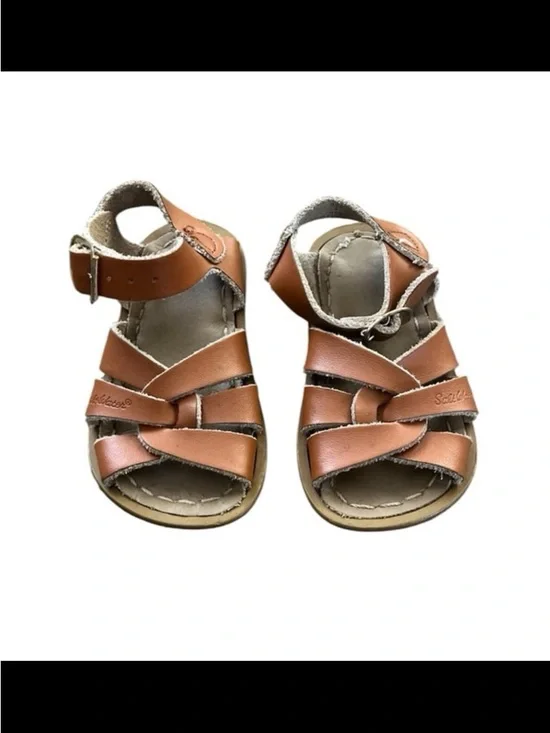 Salt-Water Sandals Original Tan Leather Strappy Size 4 Infant Boys Girls
