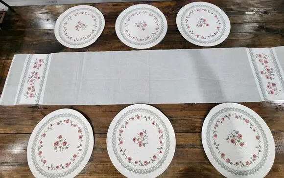 Kay Dee Designs 6 Kitchen Round Braided Cotton Placemats 14.5