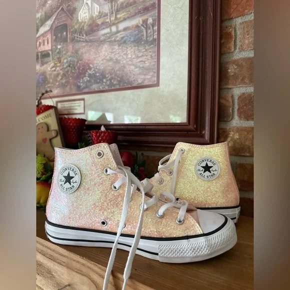 Converse Peach Iridescent High-Tops