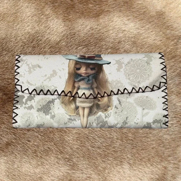 Rare Blythe Doll Art Long Wallet Clutch Kawaii Cottagecore Collectible Harajuku