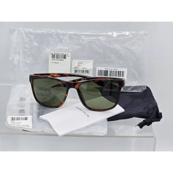 NEW With Tags Marcolin Eyewear‎ Men's Injected Oval Sunglasses Color Dark Havana