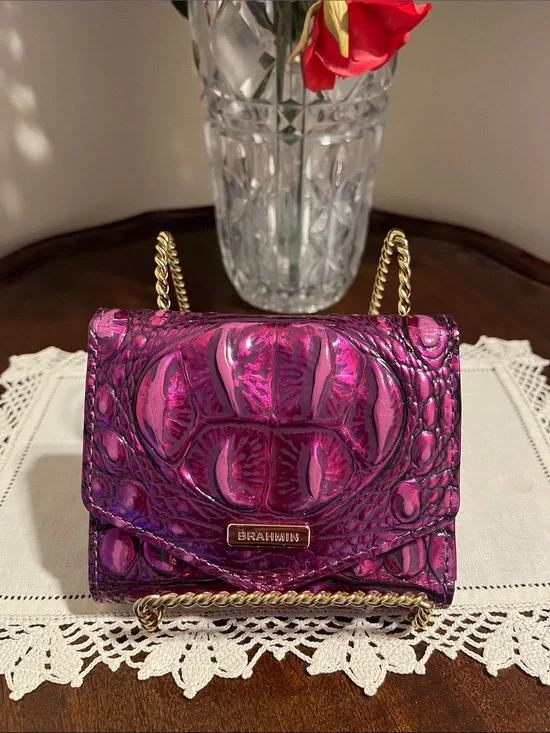 Like new!   Brahmin pinkish purple Veronica small wallet.