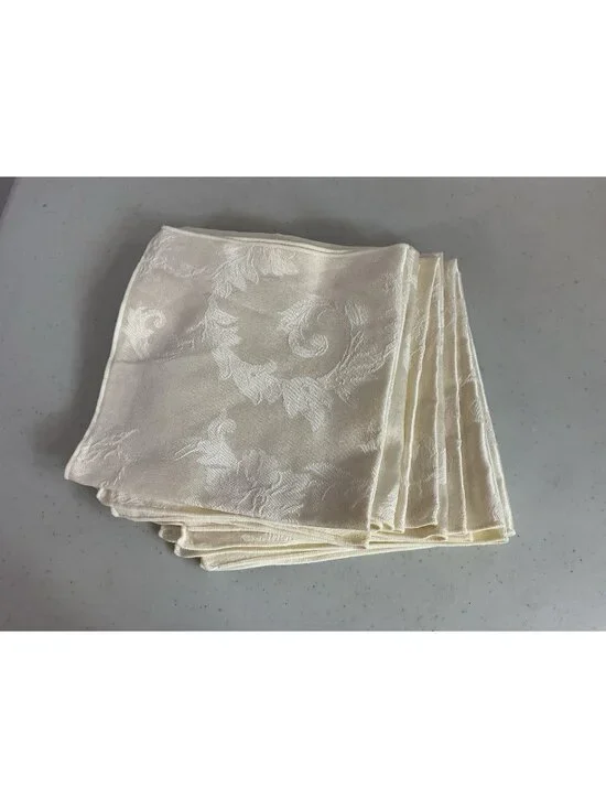 Vintage Ivory Damask Table Napkins Lot of 8