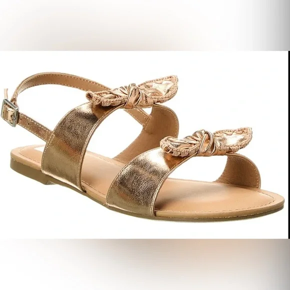 New Big Kids‎ Dolce Vita Caicey Rose Gold Bow Ankle Strap Sandals Size 3Y