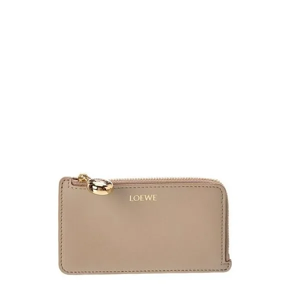 Loewe Pebble Coin Leather Card Holder, Beige