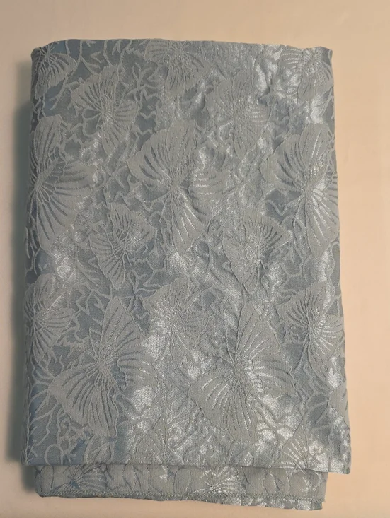 Light Blueish Green Or Aqua Butterfly Jacquard Fabric 56x82