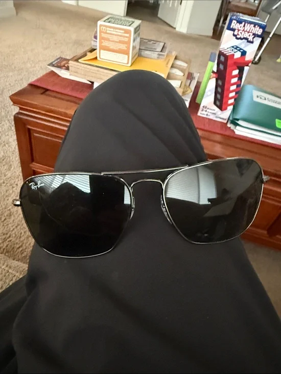 Ray-Ban  caravan 58 mm dark lens/ blk  Frame Aviator Sunglasses