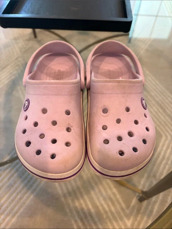 CROCS size 12 Kids Classic Clog with Purple Accents