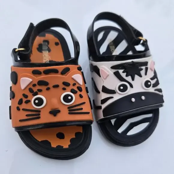 Mini‎ Melissa Zoo Animal Sandal Tiger Zebra Size 6 Toddler