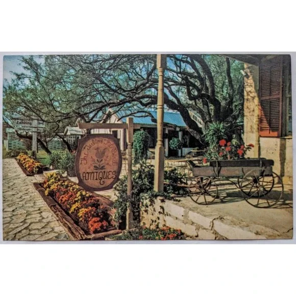 Fredericksburg TX-Texas, The Tulip & The Bird‎ Antique Store, Vintage Postcard