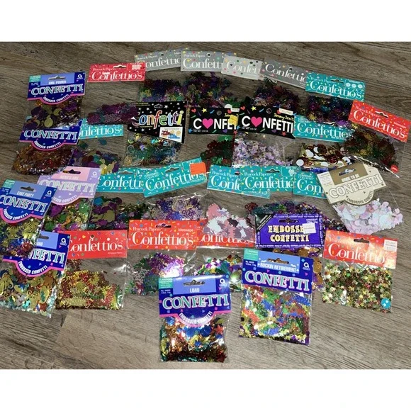 HUGE 32 PACK LOT Amscan Embossed Confetti,‎ New Sealed