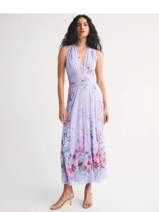 Abercrombie & Fitch Lavender Floral Convertible Dress