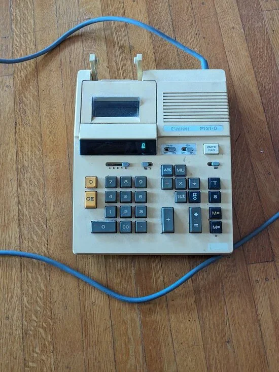CANON P121-Desktop Calculator Made in Japan Vintage 1980s Tested & Working