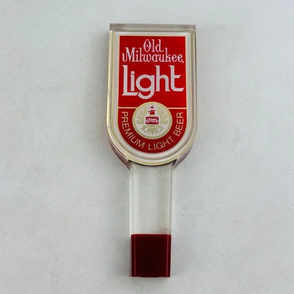 Vintage Old Milwaukee Light‎ Beer Tap Handle Lucite Acrylic 6