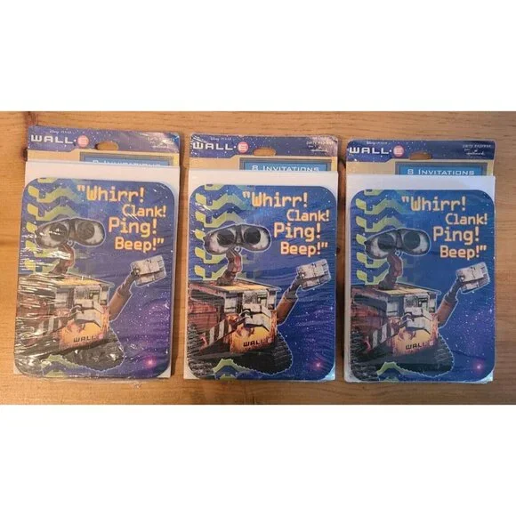Disney Pixar Wall-e Hallmark Party Express 3 Packs‎ of Invitations- 24 Total