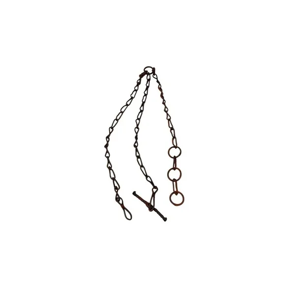 VINTAGE Antique bull or horse 3 piece leader neck chain Rust Primitive