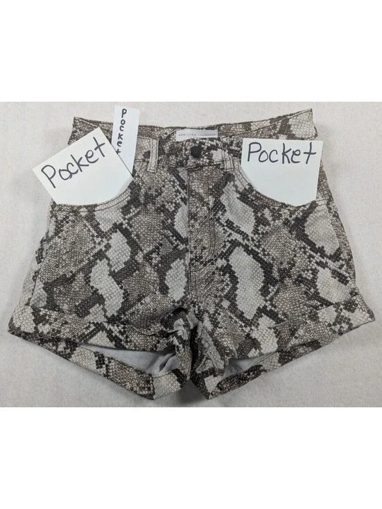 NYL New York Laundry Denim - Juniors Snake Print Shorts - RN#63619 - Size: 5