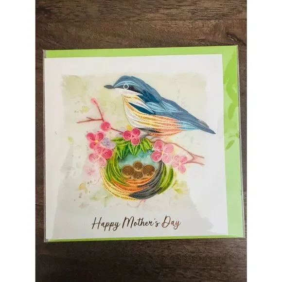Mother’s Day Bird Nest Quill Art Quilling Card