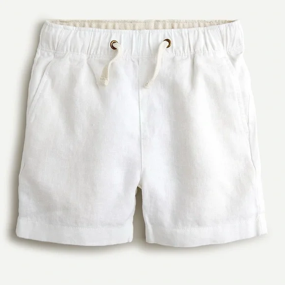 J. Crew Crewcuts Boys White Linen Dock Shorts