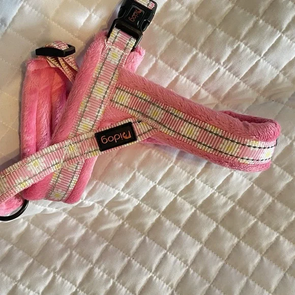 Warm Dog Harness Pink Winter Pet Walking‎ Jacket Reflective Padded Plush NWOT
