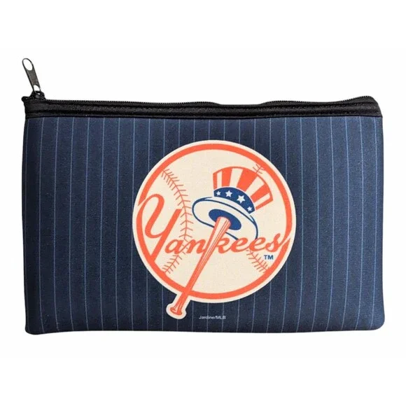 New York Yankees Pinstripe Pouch Zippered Coin Purse Utility Bag Jardine MLB