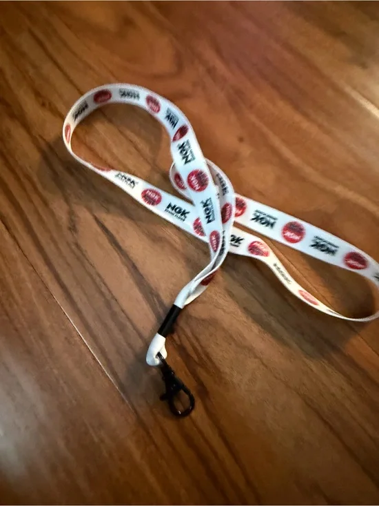 NGK Branded White Lanyard with Red Logo