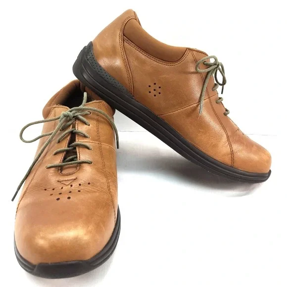 Drew Tulip Womens Leather Casual Diabetic Orthopedic Shoes Size 9.5 W Brown