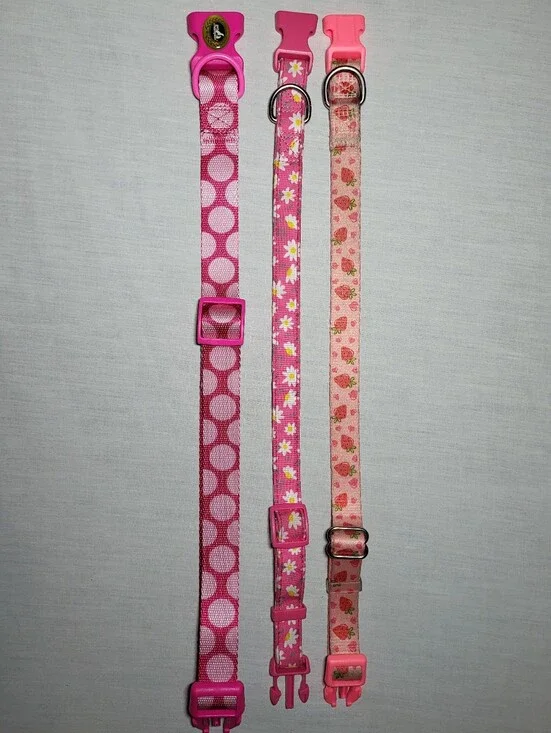 Assorted, Adjustable Pink Dog Collars