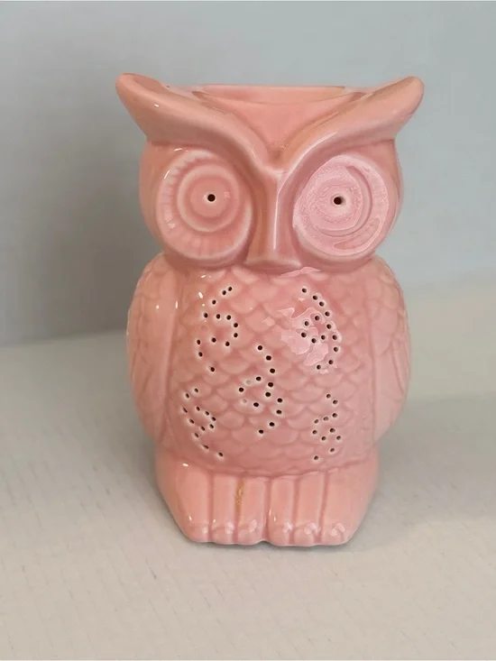 Pink Ceramic Owl Tea light Diffuser