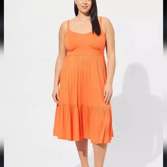 NEW Torrid Midi Super Soft Tiered Dress 3 3X NWT